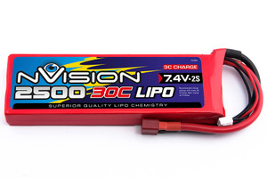 nVision NV01804 LiPo 2S 7.4V 2500mAh 30C, Soft Case, Deans Connector