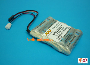Family Land 5035021/5F NiMh Battery 2850mAh/ 6V Flat Pack w/Futaba, Modex Connectors (Upgrade Compatible HPI 110203)