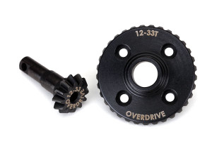 Traxxas 8287 Ring gear, differential/ pinion gear, differential (overdrive, machined) 12T-33T
