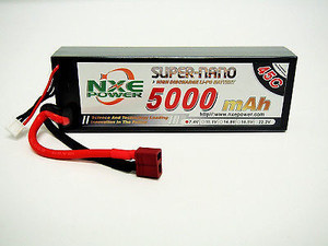 NXE 2S5000 7.4V 5000mAh 45C Hard case Lipo w/Deans Connector