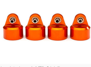 Traxxas 8964T Shock caps, aluminum (orange-anodized), GT-Maxx® shocks (4)