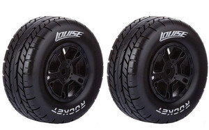 Louise LT3154SBTF SC-Rocket On Road Tyre Soft Black Rim (12mm Hex/ 2pcs) 1/10