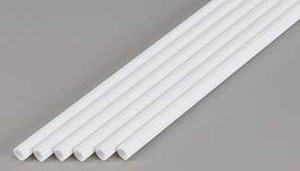 Evergreen 427 White Polystyrene Round Tube (0.219) 7/32 x 24" / 5.6mm x 61cm (6)  Evergreen 427 White Polystyrene Round Tube (0.219) 7/32 x 24" / 5.6mm x 61cm (6)