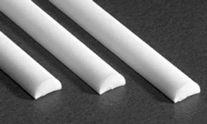 Evergreen 243 White Polystyrene Half Round 0.100 x 14" / 2.5mm x 36cm (3) Evergreen 243 White Polystyrene Half Round 0.100 x 14" / 2.5mm x 36cm (3)