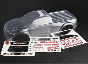 Traxxas 3915 Clear Body, E-Maxx® Brushless (clear, requires painting)/ decal sheet 1/10