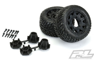 PROLINE 10161-10 STREET FIGHTER LP 2.8" STREET TIRES MOUNTED ON-RAID BLACK WHEELS (2) 1/10 PROLINE 10161-10 STREET FIGHTER LP 2.8" STREET TIRES MOUNTED ON-RAID BLACK WHEELS (2) 1/10