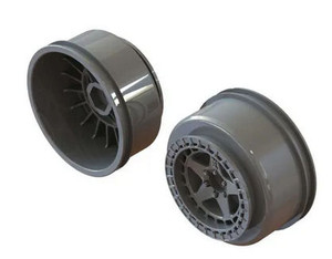 Arrma ARA510126 SC 2.2in / 3.0in Wheel 14mm Hex Gun Metal, 2pc  1/10