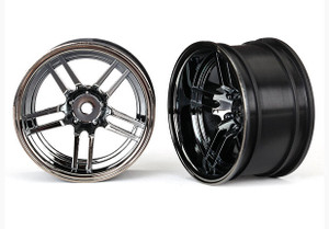 Traxxas 8372 Wheels, 1.9" split-spoke (black chrome) (30mm wide, rear) (2) 1/10