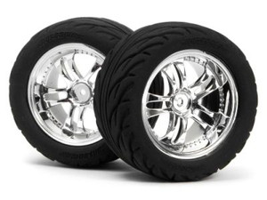 Hot Bodies 70482 MINIZILLA MOUNTED TIRE RADIAL TYPE 1/18  pair