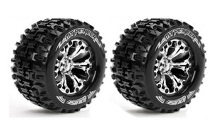 Louise LT3202C MT-Pioneer Tyre On Chrome Rim 0 Offset Hex 12mm (2pcs) 1/10