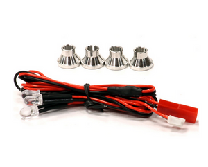 Integy 24375RED Alloy LED Holder Set 5mm Size + (4) Red LED Light