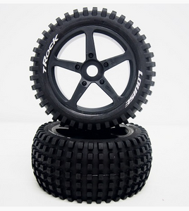 Louise LT3251B T-Rock 1/8th Truggy Tyre BLK/Spoke Rim Hex 17mm