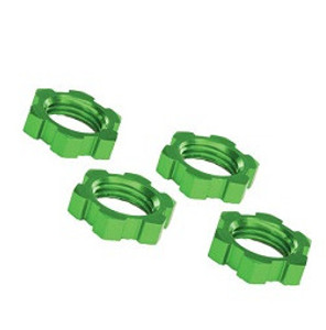 Traxxas 7758G Wheel nuts, splined, 17mm, serrated (green-anodized) (4)