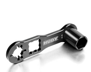 Hudy 182016 WHEEL NUT & 3/4 SHOE FLYWHEEL MULTI-TOOL 1/8 BUGGY & GT 