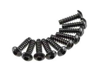 Axial AXIC0121 Hex Tap Button Head Screw M3x10mm Black (10), AXA435