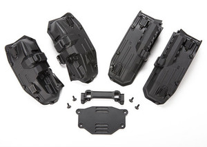 Traxxas 8080 Fenders, inner (narrow), front & rear (2 each)/ rock light covers (8)/ battery plate/ body mount/ 3x8 flat-head screws (4)/ 2.5x6 CS (10)