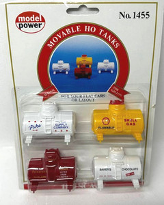 Model Power 1455 HO Scale Movable Tanks 4pcs