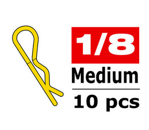 Team Corally 35114 Body Clips - 45° Bent - Medium - Gold - 10 pcs