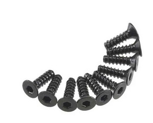 Axial AXIC0128 Hex Socket Tap Flat Head Screw M3x10mm Black (10), AXA465 Axial AXIC0128 Hex Socket Tap Flat Head Screw M3x10mm Black (10), AXA465