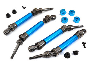 Integy 30978LIGHTBLUE Alloy Front & Rear Universal Drive Shaft Set for Traxxas 1/10 Slash 4X4