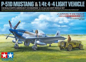Tamiya 25205 P-51D Mustang & 1/4t 4x4 Light Vehicle 1/48 Tamiya 25205 P-51D Mustang & 1/4t 4x4 Light Vehicle 1/48