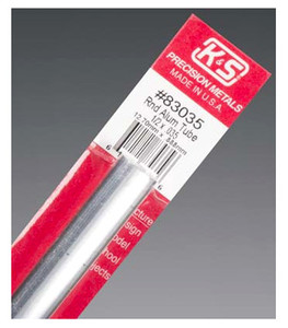K&S 83035 ROUND ALUMINUM TUBE 1/2 x .035 (12"  Length/ 1pc)