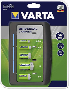 Varta 57268 Universal Battery Charger for AA, AAA, C, D & 9V Batteries Varta 57268 Universal Battery Charger for AA, AAA, C, D & 9V Batteries