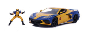 Jada 33354 Xmen Wolverine Figure w/ 2020 Chevrolet Corvette Stingray 1/24