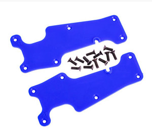 Traxxas 9633X Sus arm covers, blue, front (left and right)/ 2.5x8 CCS (12)
