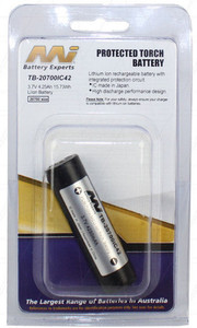 Master Instruments TB-20700IC42 3.7V 4250mAh 20700 size Protected Li-Ion Torch Battery 