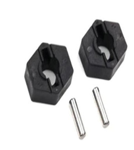 Traxxas 4954R Hex wheel hubs, steel (2)/ axle pins (2.5x12mm) (2)