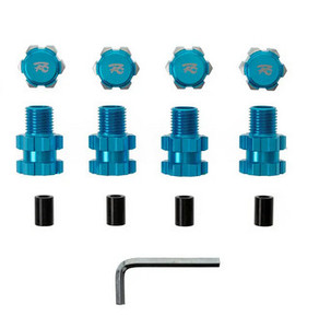Integy 30284BLUE Alloy 17mm Hex Wheel Hubs Conversion +10mm Width for Traxxas 1/10 Maxx 4S