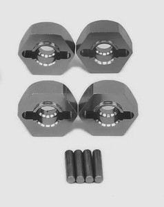 Integy 31083GUN Hex Wheel 12mm (4) Hub 5mm Thick for 1/10 Traxxas, Axial, Tamiya, Drift & TC