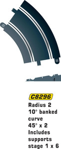 Scalextric C8296 Radius 2 10° Banked Curve 45° x 2 Scalextric C8296 Radius 2 10° Banked Curve 45° x 2