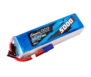 Gens Ace 506S60E5GT G-Tech 6S 5000mAh 22.2V 60C Soft Case LiPo Battery (EC5)
