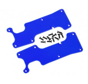 Traxxas 9634X Sus arm covers, blue, rear (left and right)/ 2.5x8 CCS (12)