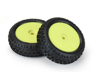 Proline 8298-12 Wedge Front Carpet Mini-B Tires Mounted 8mm Yellow Wheels (2) 1/18