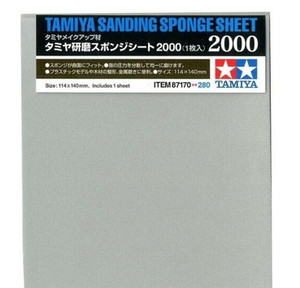 Tamiya 87170 Sanding Sponge Sheet 2000 (114x140mm/ 5mm Thick) 1pc Tamiya 87170 Sanding Sponge Sheet 2000 (114x140mm/ 5mm Thick) 1pc