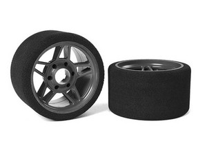 Team Corally 14713-30 Attack foam tires - 1/8 SSX-8 - 30 shore - Front - 65mm - Carbon Flex Rims - 2pcs