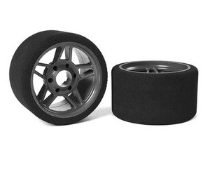 Team Corally 14713-35 Attack foam tires - 1/8 SSX-8 - 35 shore - Front - 65mm - Carbon Flex Rims - 2pcs
