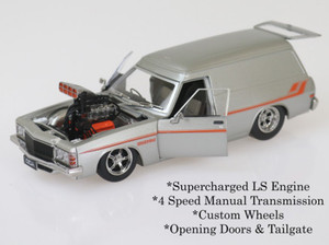 DDA 522 Silver Holden HZ Panelvan w/Supercharged LS Engine Diecast Model 1/24