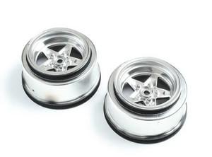 Losi LOS43048 Satin Chrome Rear Wheel, 2pcs, 22S Drag 1/10