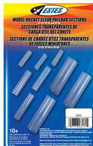 Estes 3171 Clear Payload Asst (9 pc) Model Rocket Accessory (BT-20, BT-50, BT-60)