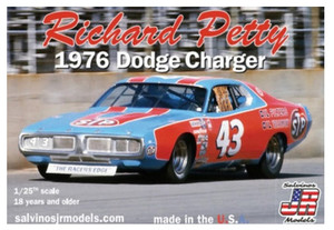 Salvinos JR Models  Richard Petty 1976 Dodge Charger ( Colored, Molded Body)1/25