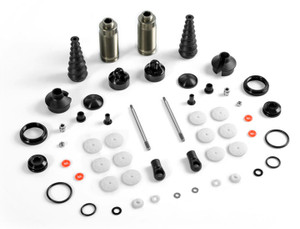 Xray 358105 XB8 Front Shock Absorbers + Boots Complete Set (2)