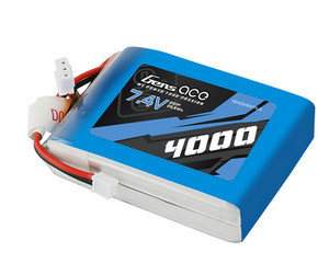 Gens Ace 2S4000TXJS 2S 4000mAh 7.4V Tx, Rx Soft Case LiPo Battery (JST)