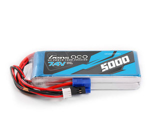 Gens Ace 2S5000RXE3 2S 5000mAh 7.4V RX Soft Pack Lipo Battery (JR-3P EC3)