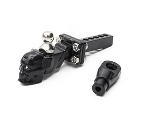 Hobby Tech SU1801115 Black Skull Trailer Drop Hitch Reveiver Towbal In Aluminum