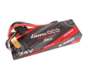 Gens Ace 532S60T3GT G-Tech 2S 5300mAh 60C 7.4V Hardcase/Hardwired Lipo Battery (1TO3)