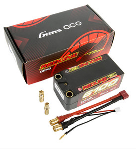 Gens Ace 61002S13D 2S Redline 6100mAh 7.4V 130C Shorty Hardcase LiPo Battery (8.0mm Bullet)